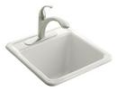 24 x 22 x 13- 5/8 in. Top- Mount Utility Sink with Two Faucet Holes Whites