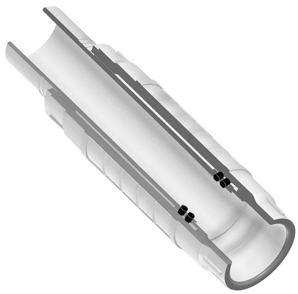 White Spigot x Socket Schedule 40 PVC and EPDM Repair Coupling 