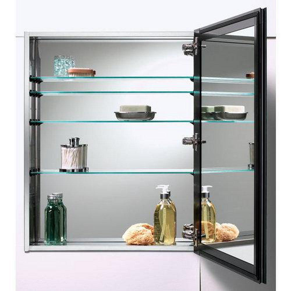 Jensen Brushed Stainless Steel Cabinet with Beveled Edge Mirror 