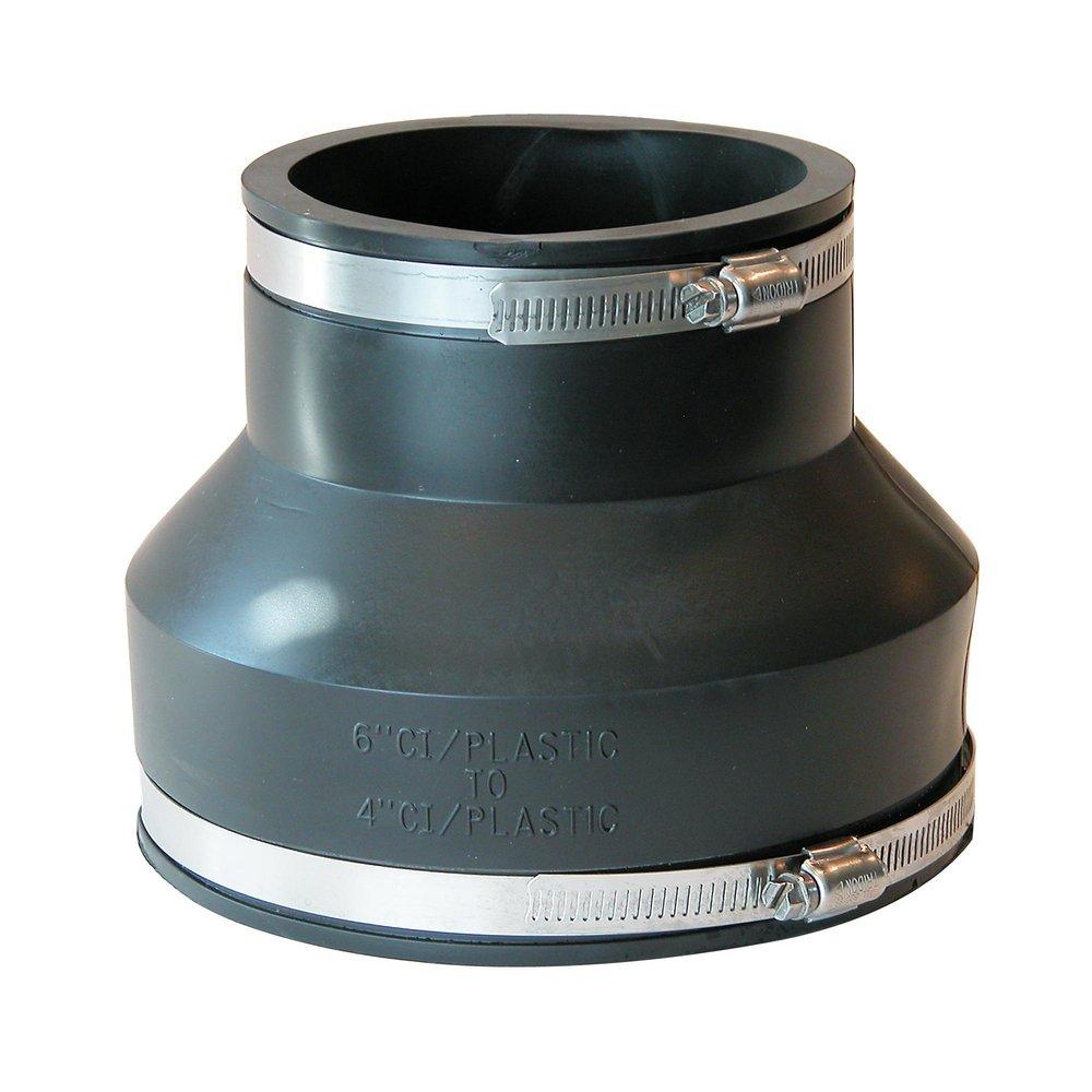 Fernco Clamp Reducing Plastic Coupling with Stainless Steel Band 