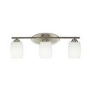 3 Light 100 W Medium Vanity Bath in Brushed Nickel