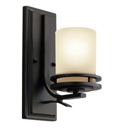 100 W 8 in. 1-Light Medium Wall Sconce in Olde Bronze