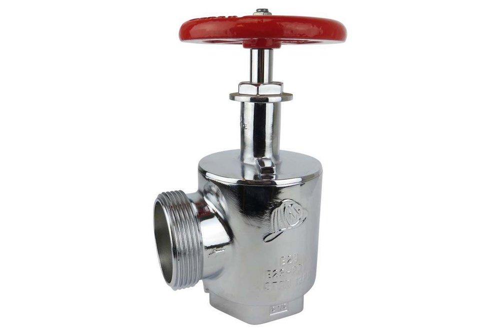 Fire-End & Croker Polished Chrome 2-1/2 in. Cast Brass Angle Hose Valve 