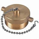 Fire-End & Croker Polished Brass Female NST Cap with Chain in Polished Brass 