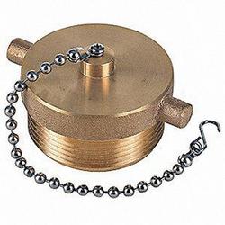Female NST 1-1/2 in. Cap with Chain in Polished Brass