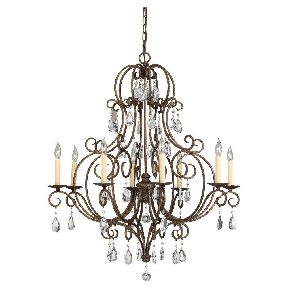 Visual Comfort & Co. Generation Lighting Mocha Bronze 37-1/2 in. 8-Light Candelabra E-12 Base Chandelier 