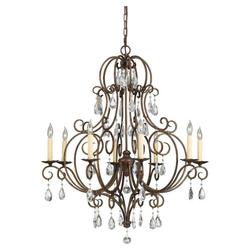 37-1/2 in. 8-Light Candelabra E-12 Base Chandelier in Mocha Bronze