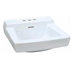 19 in. Wall Mount Rectangular Vitreous China Bathroom Sink in White