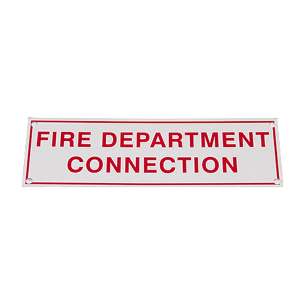 FPPI&reg; White 2 in. Aluminum Fire Department Connection Sign 