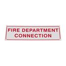 FPPI&reg; White 2 in. Aluminum Fire Department Connection Sign 