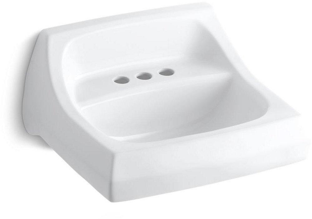 KOHLER White Wall Mount Bathroom Sink with Overflow 