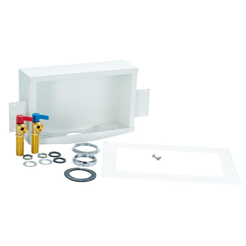 Guy Gray&trade; White Washing Machine Outlet Box with Quarter Turn Valve 