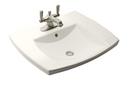 24 x 21 in. Drop-In Lavatory Sink with 4 in. Centerset Faucet Holes in Biscuit