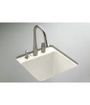 22 x 22 x 13- 5/8 in. Under- Mount Kitchen Sink with Single Faucet Hole Neutrals