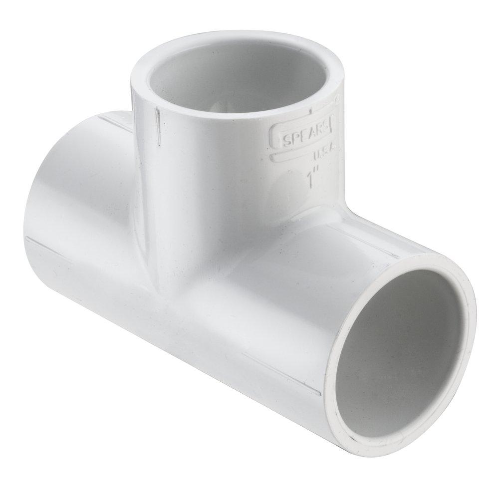 White Socket Weld Reducing Schedule 40 PVC Tee 