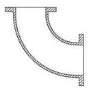 6 in. Flanged Ductile Iron C110 Full Body 90 Degree Bend