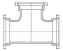 12 x 12 x 4 in. Mechanical Joint Ductile Iron Reducing Tee (Less Accessories)
