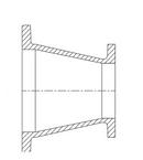 Tyler Union 9 in. Flanged 125# Concentric Domestic Asphaltic Ductile Iron C110 AWWA Full Body Reducer with Cement-lined 