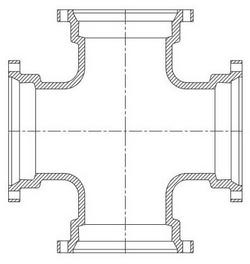 20 in. Mechanical Joint Domestic Ductile Iron C110 Full Body Cross (Less Accessories)