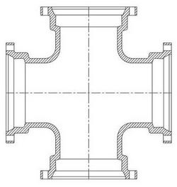 20 in. Mechanical Joint Domestic Ductile Iron C110 Full Body Cross (Less Accessories)