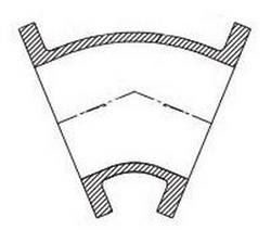 30 in. Flanged 125# Bituminous Tar Ductile Iron C110 Full Body 45 Degree Bend