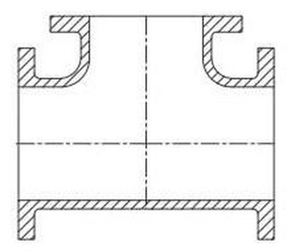 Tyler Union Flanged 125# Straight Domestic Ductile Iron C110 Full Body Base Tee 