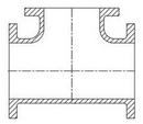 Tyler Union Flanged 125# Straight Domestic Ductile Iron C110 Full Body Base Tee 