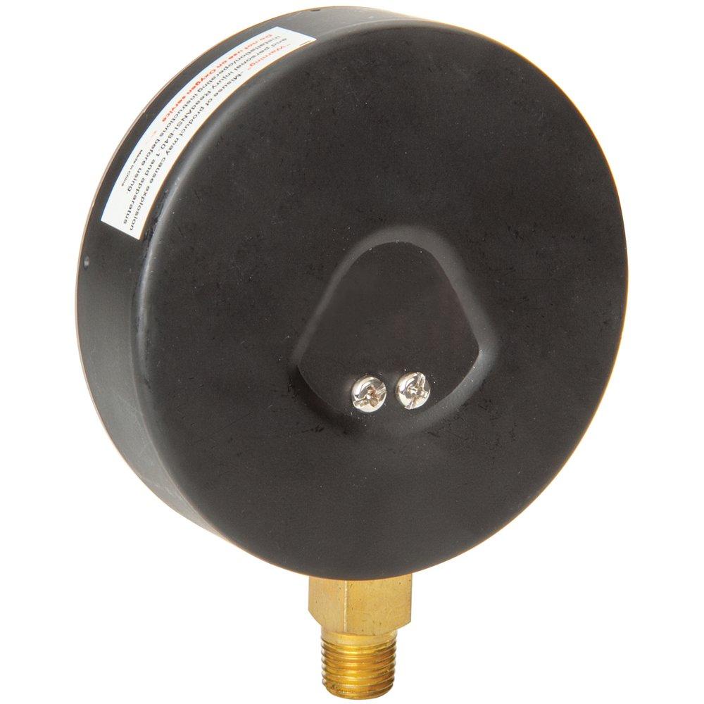 H.O. Trerice Black 4 x 1/4 in. 0-30 psi Steel Lower Mount Bar Gauge 