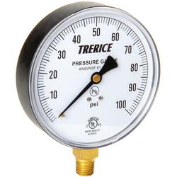 4 x 1/4 in. 0-200 psi Lower Mount Steel Bar Gauge