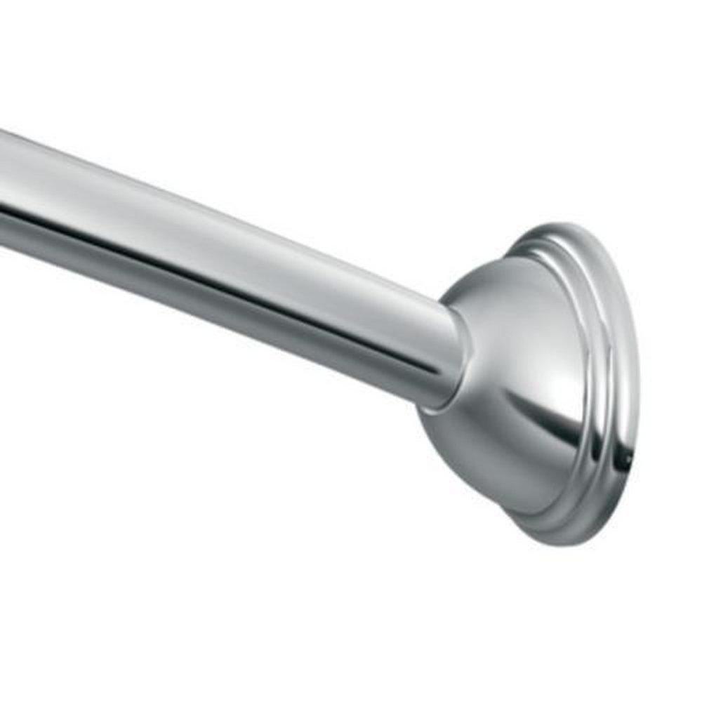 Creative Specialties International Polished Chrome 72 in. Adjustable Length Curved 430 Stainless Steel Shower Rod 