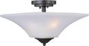 9 in. 2-Light Semi-Flushmount Ceiling Fixture in Oil Rubbed Bronze with Frosted Glass Shade