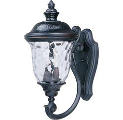 20 x 9 in. 60W 2-Light Outdoor Wall Lantern in Oriental Bronze