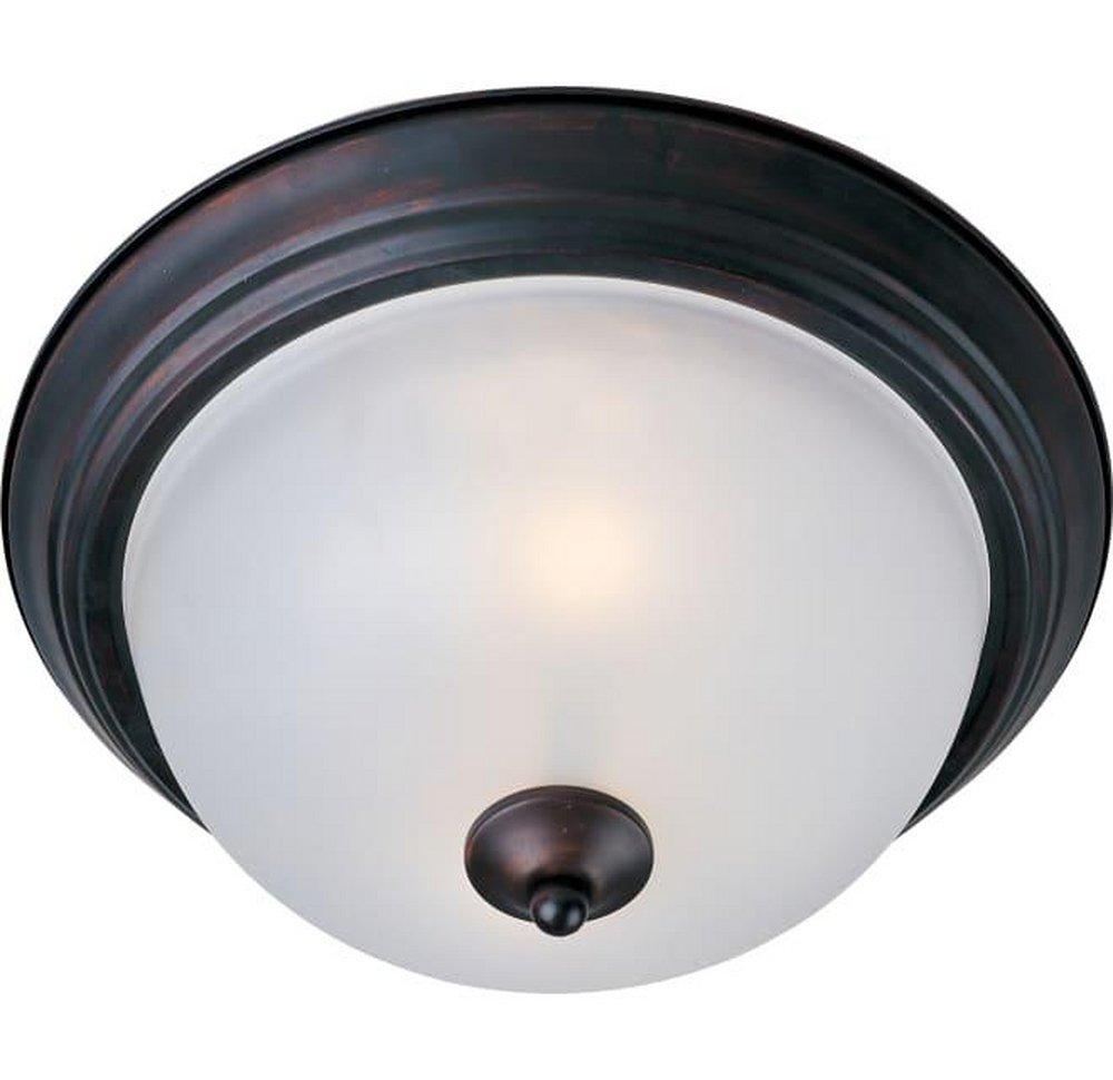 Maxim Lighting&reg; Oil Rubbed Bronze 13-1/2 in. 2-Light Flushmount with Frosted Glass Shade 