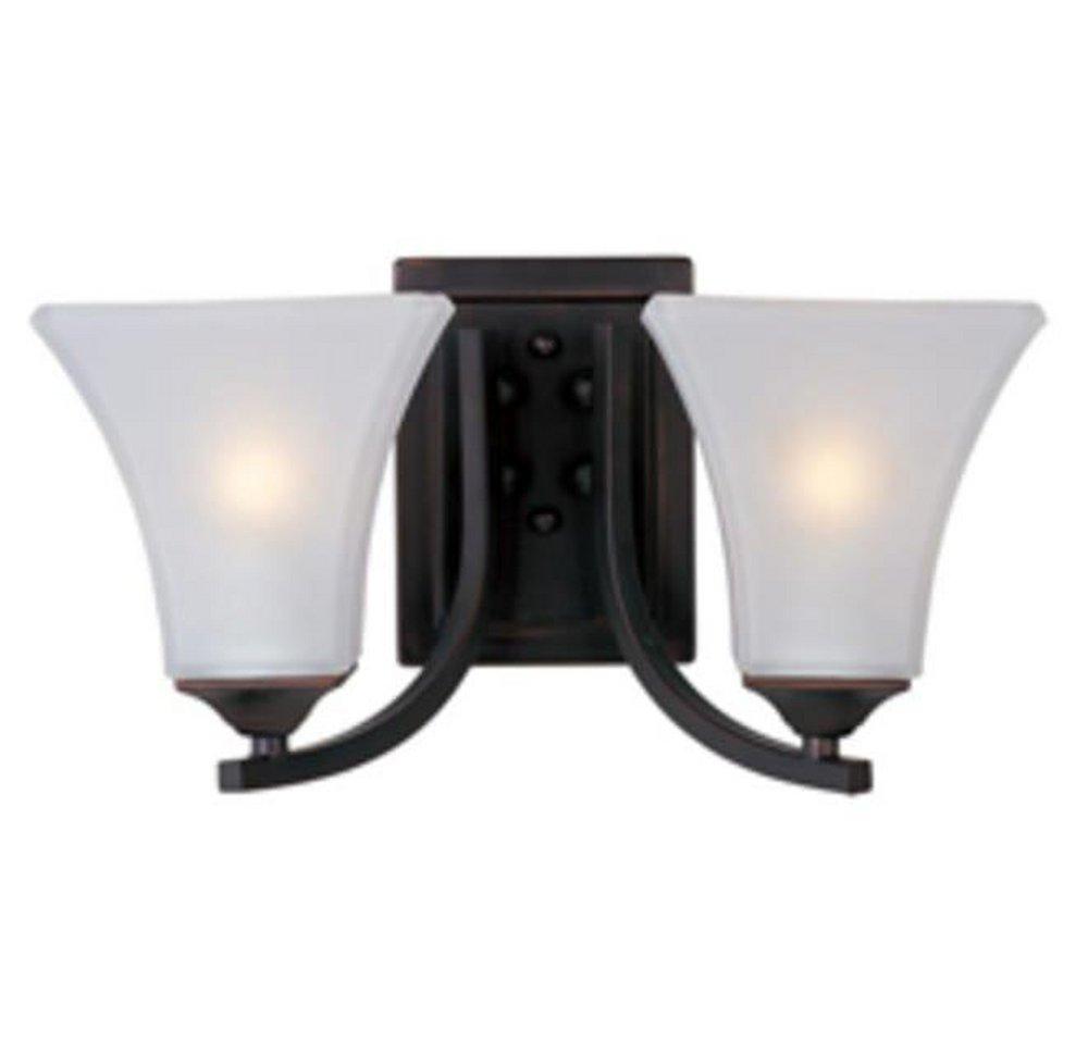 Maxim Lighting&reg; Oil Rubbed Bronze 7 in. 100W 2-Light Bath Light with Frosted Glass Shade 