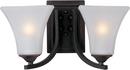 7 in. 100W 2-Light Bath Light in Oil Rubbed Bronze with Frosted Glass Shade