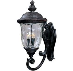 26-1/ x 12-1/2 in. 60W 3-Light Outdoor Wall Lantern in Oriental Bronze