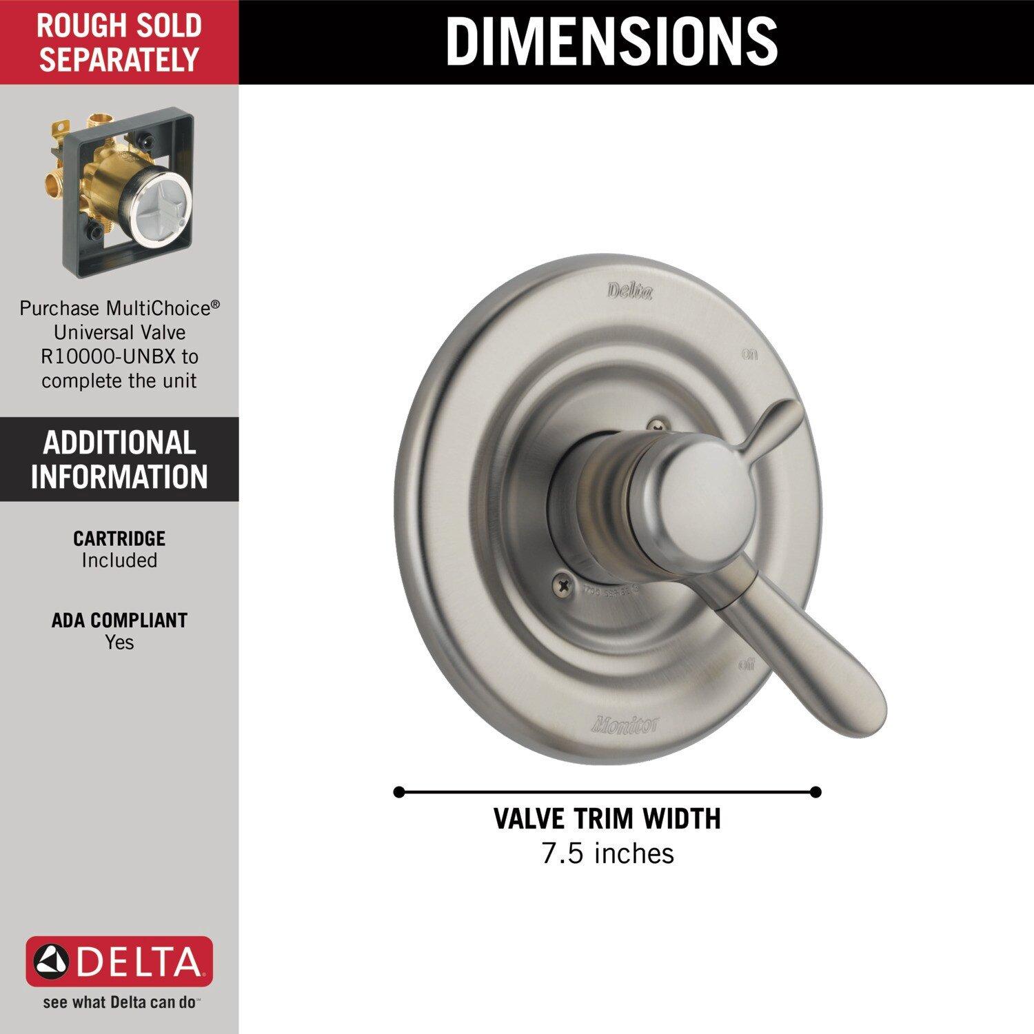 Delta Faucet Brilliance Stainless Single Handle Shower Faucet Trim Only 