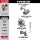Delta Faucet Brilliance Stainless Two Handle Multi Function Bathtub & Shower Faucet (Trim Only) 