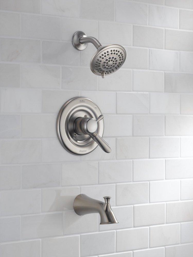 Delta Faucet Brilliance® Stainless Two Handle Multi Function Bathtub & Shower Faucet (Trim Only) 