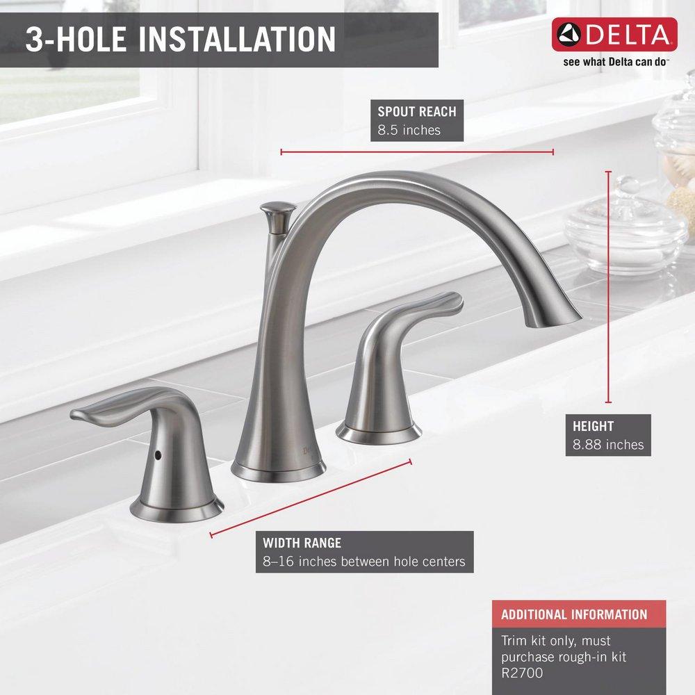 Delta Faucet Brilliance&reg; Stainless Two Handle Roman Tub Faucet Trim Only 
