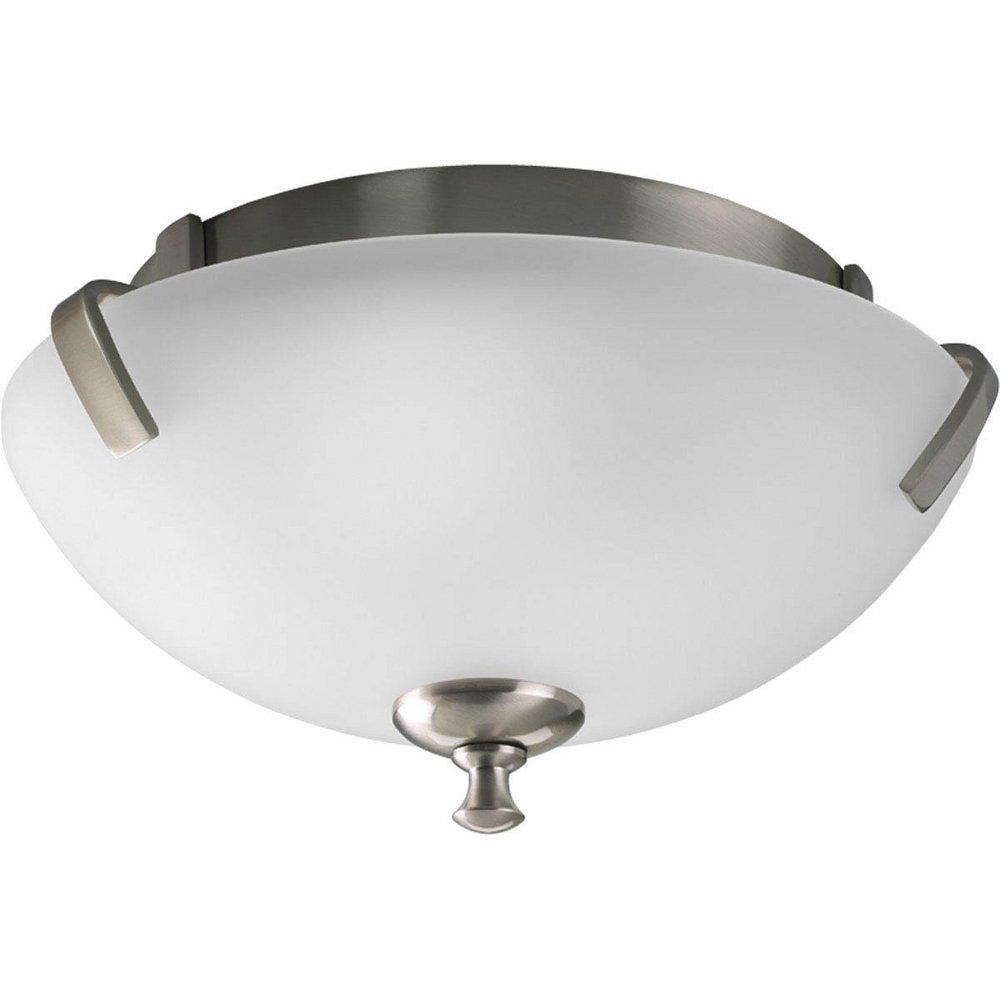 Progress Lighting Brushed Nickel 100W 2-Light 120V Semi-flush Mount Ceiling Fixture 