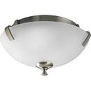 2 Light 100W Close to Ceiling Fixture with Etched Glass Wet Location Rated Brushed Nickel