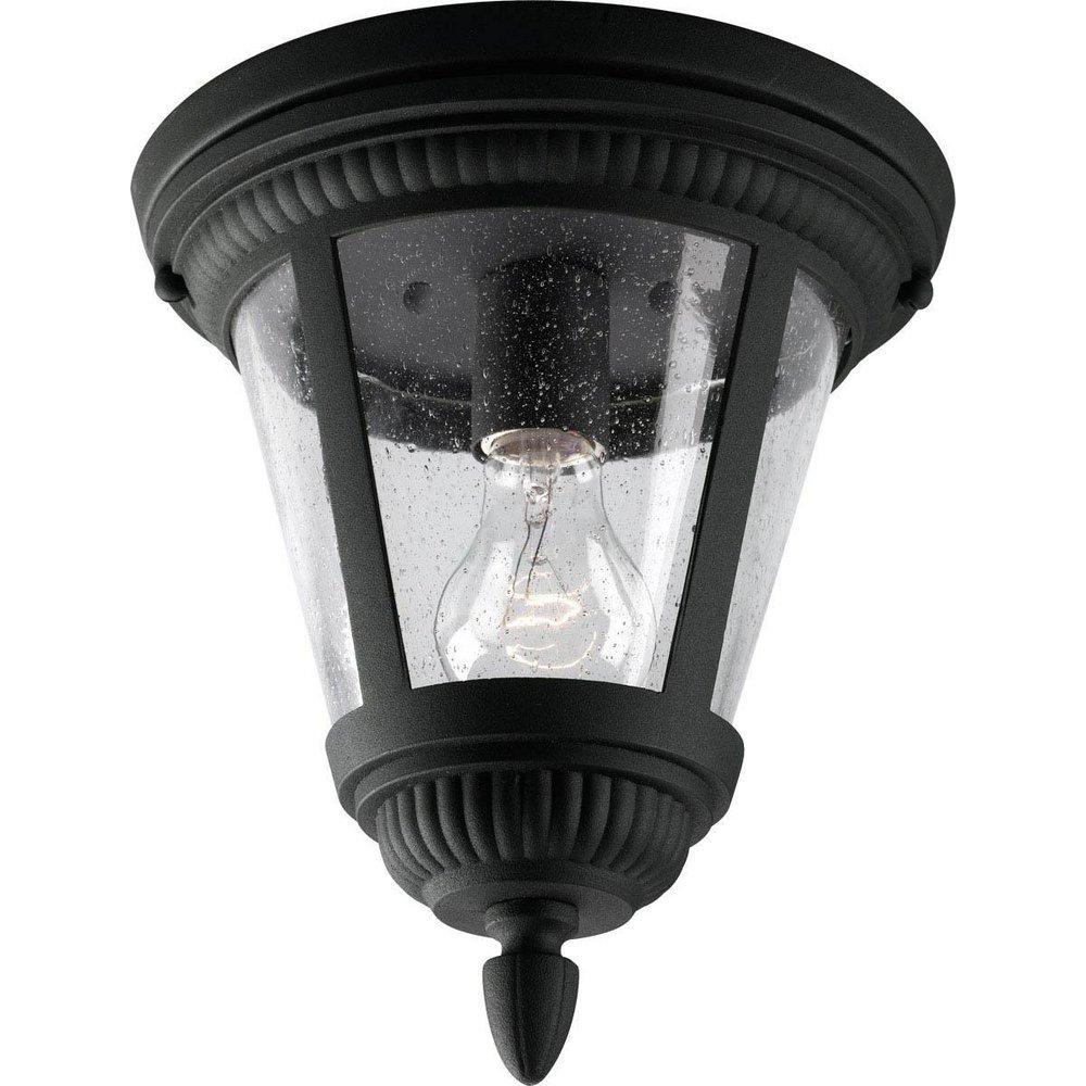 Progress Lighting Black 100W 1-Light Ceiling Mount Medium Lantern 