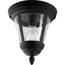 100W 1-Light Ceiling Mount Medium Lantern in Black