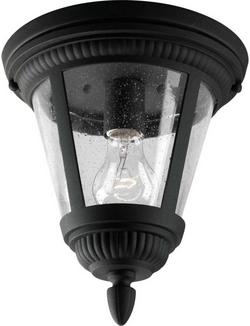 100W 1-Light Ceiling Mount Medium Lantern in Black