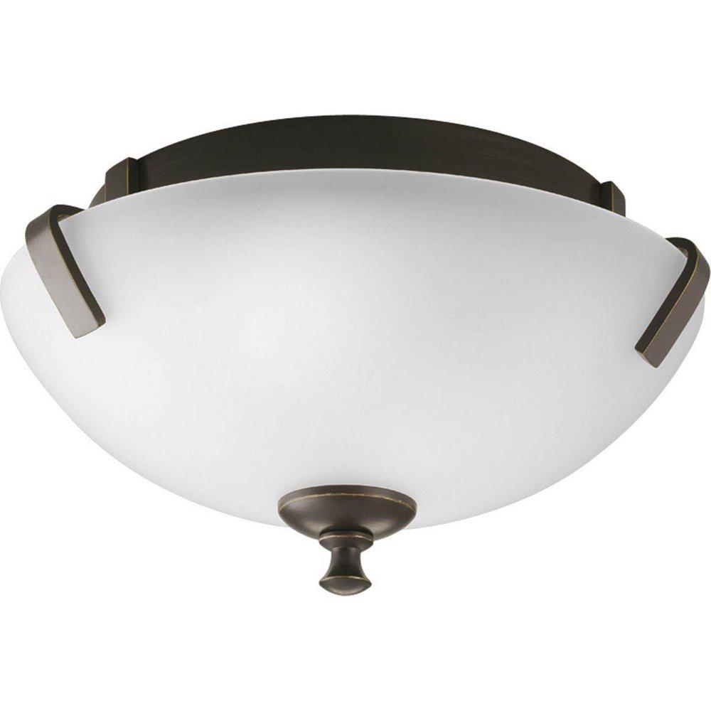 Progress Lighting Antique Bronze 100W 2-Light 120V Semi-flush Mount Ceiling Fixture 