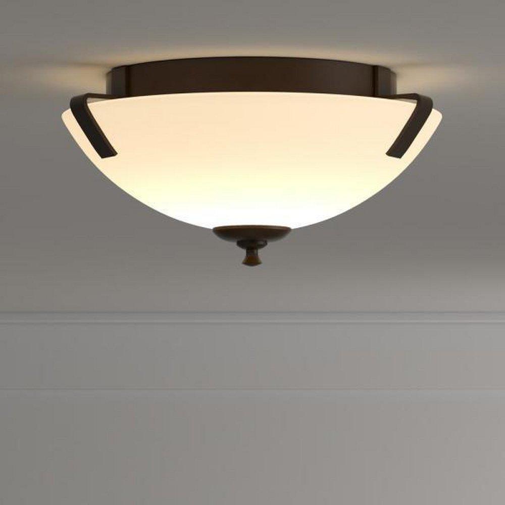 Progress Lighting Antique Bronze 100W 2-Light 120V Semi-flush Mount Ceiling Fixture 