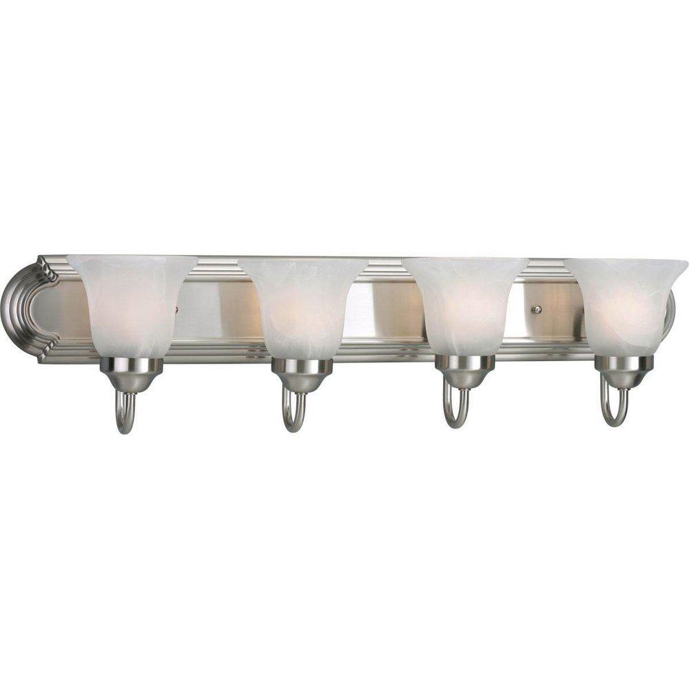 Progress Lighting Brushed Nickel 30 in. 100W 4-Light Vanity Fixture 