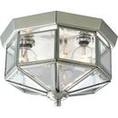 Progress Lighting Brushed Nickel 25W 3-Light Octagonal Close-to-Ceiling Fixture 