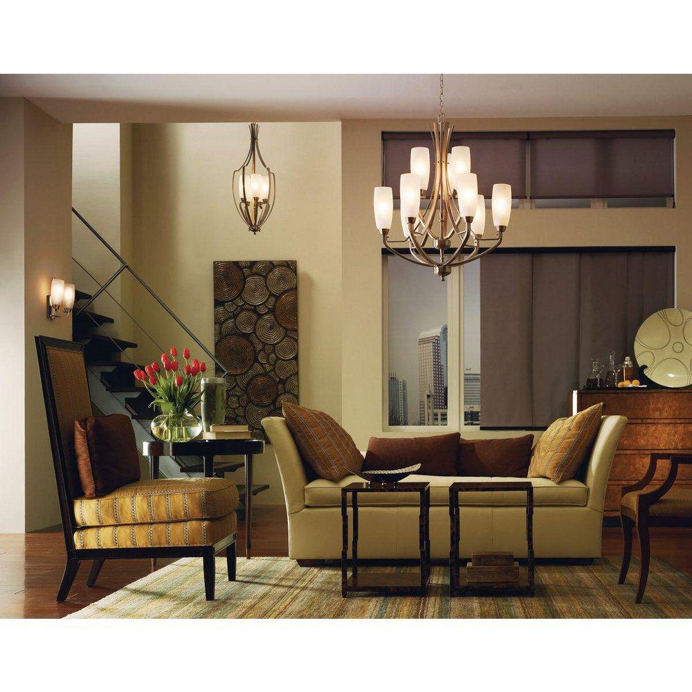 Progress Lighting Brushed Nickel 9 Light 540W Candelabra Chandelier 